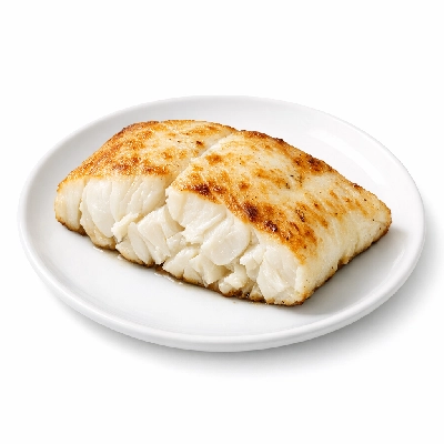 Fish halibut greenland cooked dry heat