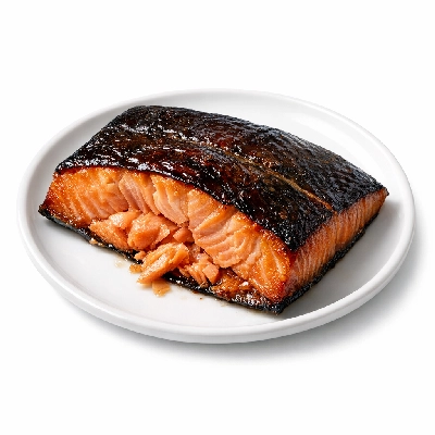 Fish salmon king with skin kippered by Alaska Native