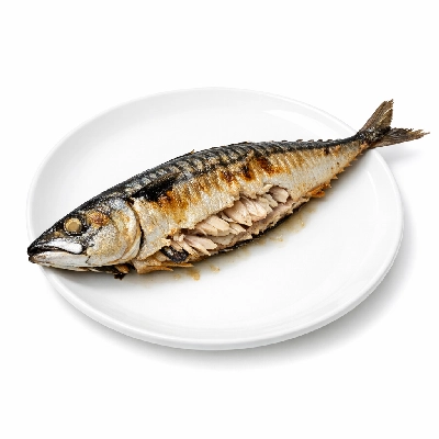 Fish mackerel pacific and jack mixed species cooked dry heat