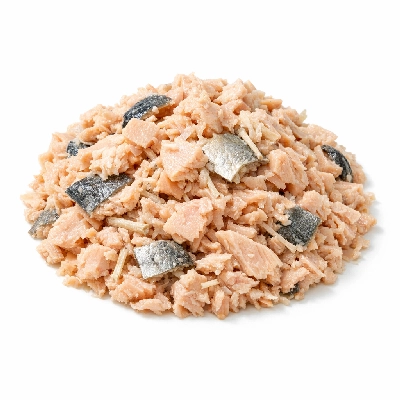 Fish salmon chum drained solids with bone