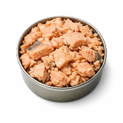 Fish salmon king or chinook smoked and canned by Alaska Native