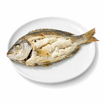 Fish scup cooked dry heat