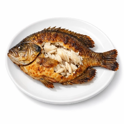 Fish sunfish pumpkin seed cooked dry heat