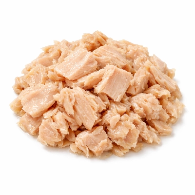 Fish tuna light canned in oil without salt drained solids