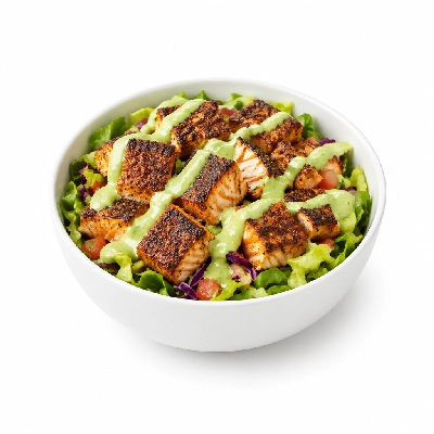 Fit AF Lean Blackened Wild Salmon Taco Bowl with Avocado Aioli