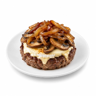 Fit AF Lean Bunless Brie Mushroom & Caramelized Onion Grass-Fed Burger