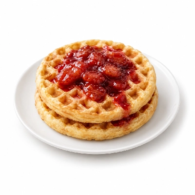 Fit AF Lean Buttermilk Protein Waffles with Strawberry Jam Compote