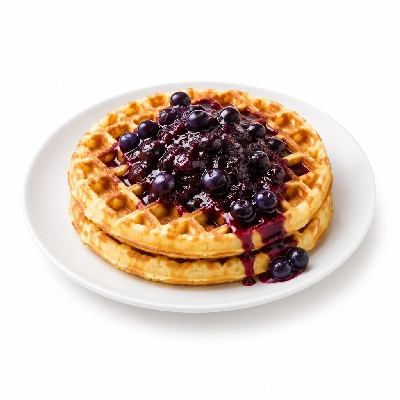 Fit AF Lean Buttermilk Protein Waffles with Wild Blueberry Compote