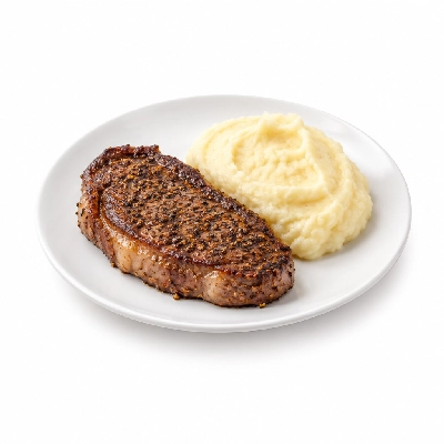 Fit AF Lean Grass-Fed Steak Au Poivre with Yucca Mash