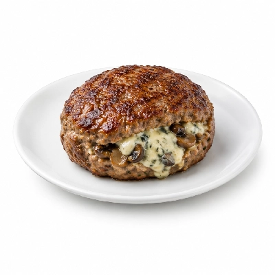 Fit AF Lean Grass-Fed Wild Mushroom & Blue Cheese Stuffed Burger