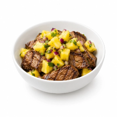 Fit AF Lean Grilled Steak Burrito Bowl with Pineapple Salsa