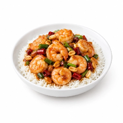 Fit AF Lean Kung Pao Shrimp Over Jasmine Rice