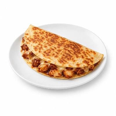 Fit AF Lean Maple Bourbon BBQ Chicken Quesadilla on Low Carb Wrap