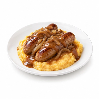Fit AF Lean Plant-Based Special Beyond Meat Bratwurst with Rutabaga Mash & Onion Gravy
