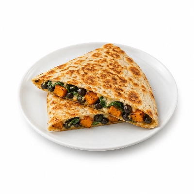 Fit AF Lean Roasted Sweet Potato Black Bean & Spinach Quesadilla on Sprouted Grain