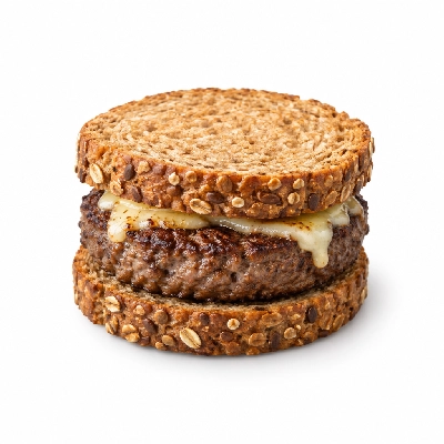 Fit AF Lean Southwestern Stuffed Grass-Fed Burger on Sprouted Grain