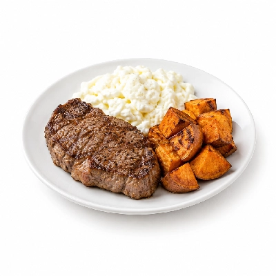 Fit AF Lean Steak & Egg Whites with Roasted Sweet Potatoes