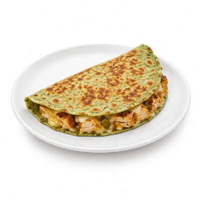 Fit AF Lean Thai Chicken Quesadilla on Spring Kale Sprouted Grain Wrap