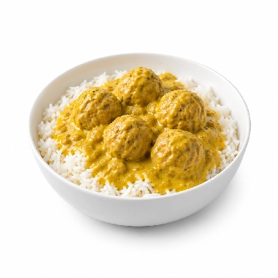 Fit AF Lean Thai Coconut Curry Turkey Meatballs Over Jasmine Rice