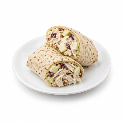 Fit AF Lean Waldorf Chicken Salad with Olive Oil Mayo on Low Carb Wrap