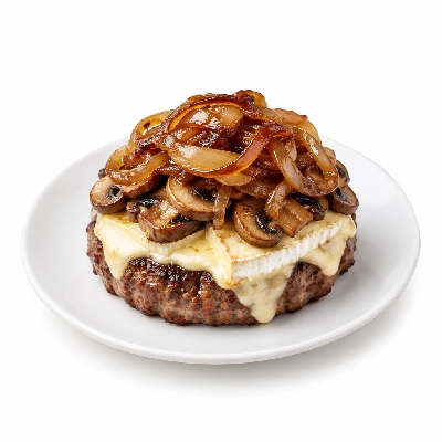 Fit AF Performance Bunless Brie Mushroom & Caramelized Onion Grass-Fed Burger