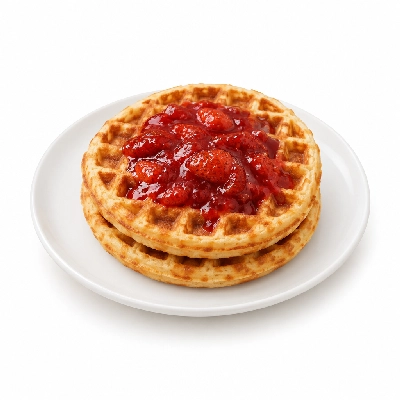 Fit AF Performance Buttermilk Protein Waffles with Strawberry Jam Compote