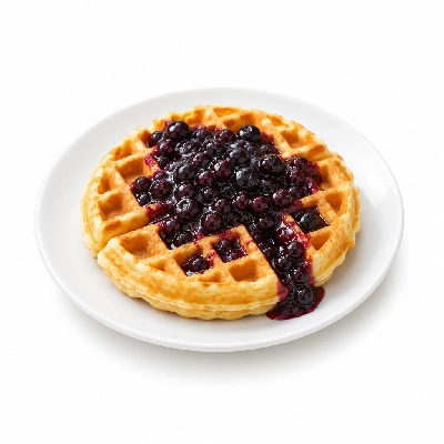 Fit AF Performance Buttermilk Protein Waffles with Wild Blueberry Compote