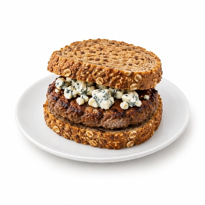 Fit AF Performance Cajun Black & Bleu Grass-Fed Burger on Sprouted Grain