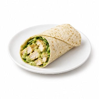 Fit AF Performance Caprese Chicken Wrap with Basil Pesto Aioli on Low Carb Tortilla