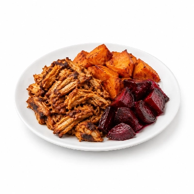 Fit AF Performance Chicken Barbacoa with Roasted Sweets & Beets