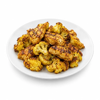 Fit AF Performance Chicken Spiedies with Turmeric Roasted Cauliflower