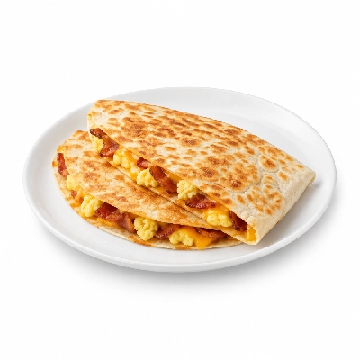 Fit AF Performance Crispy Turkey Bacon Ranch Breakfast Quesadilla on Low Carb Tortilla