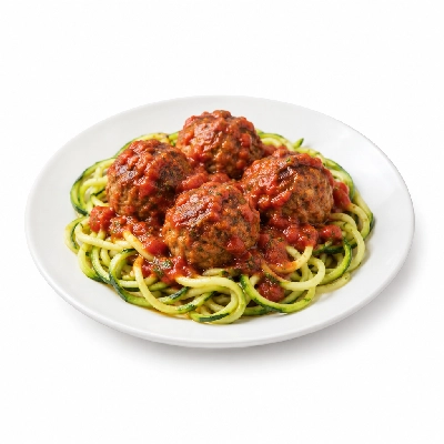 Fit AF Performance Free-Range Bison Italian Meatballs Over Zucchini Noodles