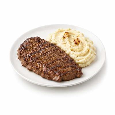 Fit AF Performance Grilled Grass-Fed Flank Steak with Roasted Garlic Mashed Cauliflower