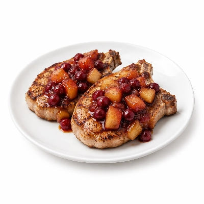 Fit AF Performance Grilled Pork Chops with Cranberry Apple Chutney