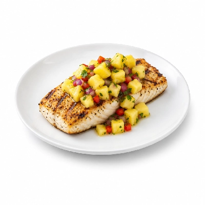 Fit AF Performance Grilled Wild Mahi with Pineapple Salsa