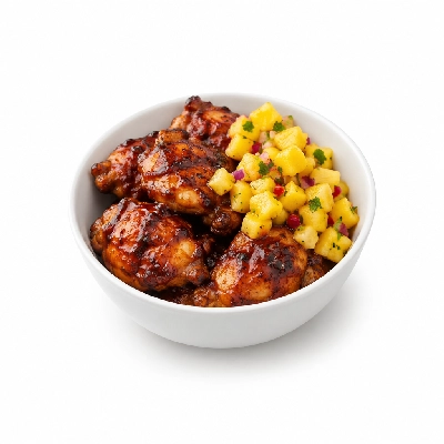 Fit AF Performance Hawaiian BBQ Chicken Bowl with Pineapple Salsa