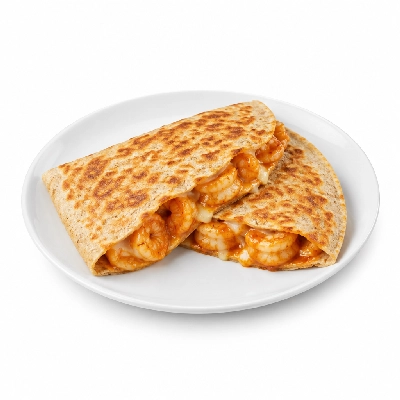 Fit AF Performance Honey Buffalo Shrimp Quesadilla on Low Carb Wrap