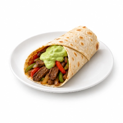 Fit AF Performance Low Carb Steak Fajita Breakfast Wrap with Avocado Crema