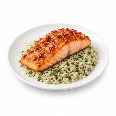 Fit AF Performance Orange Pomegranate Wild Salmon Over Herbed Rice