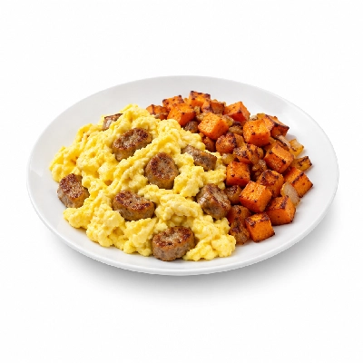 Fit AF Performance Organic Egg Scramble with Apple Turkey Sausage & Sweet Hash