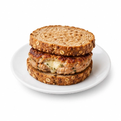 Fit AF Performance Pizza Stuffed Turkey Burger on Sprouted Grain