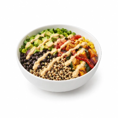 Fit AF Performance Quinoa Burrito Bowl with Chipotle Tahini Dressing