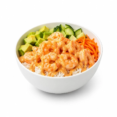 Fit AF Performance Shrimp Poke Bowl with Volcano Sauce