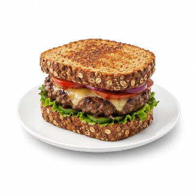 Fit AF Performance Southwestern Stuffed Grass-Fed Burger on Sprouted Grain