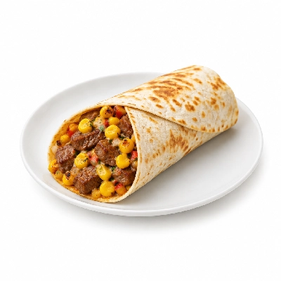 Fit AF Performance Steak Fajita Breakfast Wrap with Roasted Corn Salsa