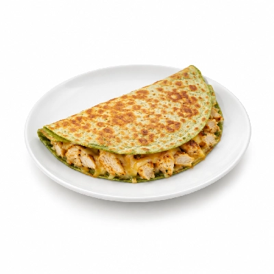 Fit AF Performance Thai Chicken Quesadilla on Spring Kale Sprouted Grain Wrap