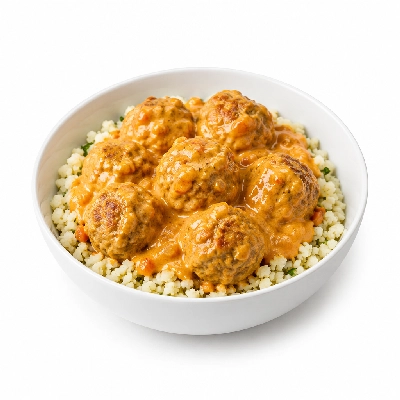 Fit AF Performance Thai Coconut Curry Turkey Meatballs Over Cauliflower Rice