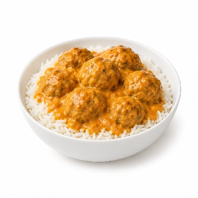Fit AF Performance Thai Coconut Curry Turkey Meatballs Over Jasmine Rice