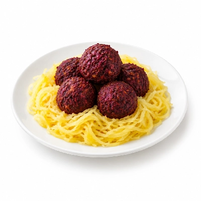 Fit AF Performance Vegan Beetballs Over Spaghetti Squash